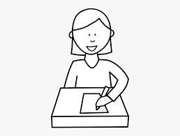 Student Writing At Desk Vector Image Student Writing Clipart Black And White Free Transparent Clipart Clipartkey