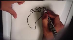 How to draw a footprint in your heart? How To Draw A Footprint Easy Things To Draw Youtube