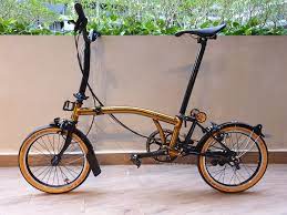 brompton asiaedition bromptonsg bromptongold tanwalltires schwalbeones