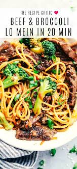 20 Minute Garlic Beef And Broccoli Lo Mein Has Melt In Your Mouth Tender Beef With Broccoli Carrots And Noodl In 2020 Health Dinner Recipes Beef Dinner Health Dinner