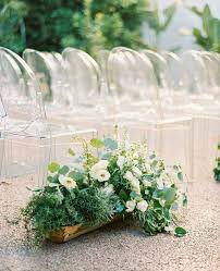 Green Aisle Blooms Wedding Ceremony Chairs Dtla Wedding Ghost Chair Wedding