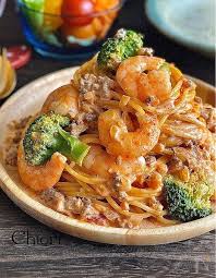 絶品 海老とブロッコリーのミートクリームパスタ by ちおり レシピサイト nadia ナディア プロの料理家のおいしいレシピ レシピ レシピ 料理 料理 レシピ