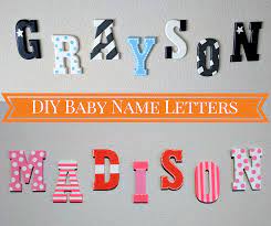 Name On Nursery Wall For Baby Boy Diy Painted Wooden Letters Baby Name Letters Baby Nursery Letters Baby Nursery Diy