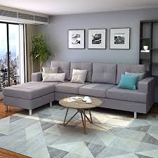 Amazon Com Harper Bright Designs Modern Sectional Sofa Set With Chaise Lounge F Modern Furniture Living Room Living Room Sofa Set Living Room Sets Furniture