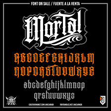 Home script chicano font | tattoo style. Mortal 775211 Web Fonts Font Bundles