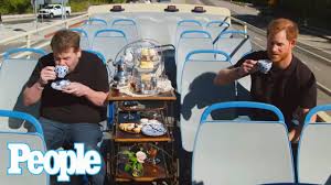 'what prince harry told james corden'prince harry has revealed he stepped back from his royal duties because the british press was toxic and was. Prince Harry Swears Raps And Facetimes Meghan With James Corden On Double Decker Bus Ride People Youtube
