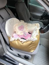 Dog Car Seat In Gold Faux Leather Luxury Cream And Baby Pink Etsy Dog Bed Luxury Dog Car Seats Luxury Dog