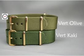 Gold Nato Watch Strap Olive Green Nylon Resistant Fabric