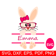 Download Hipster Easter Bunny Monogram Frame For Girls Svg File For Cricut And Silhouette A Very Hip Easter Bunny Girl Svg Split Monogram Frame