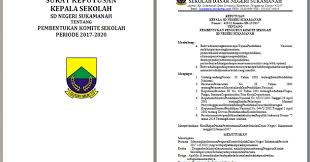Contoh Sk Kepala Sekolah Tentang Pembentukan Komite Sekolah Sd Arsip Berkas Edukasi