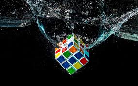 Hd Wallpaper Water Digital Art Rubik S Cube Multi Colored Nature Motion Wallpaper Flare