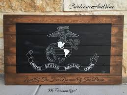 United States Marine Corps Flag Usmc Pallet Board Military Wall Art Rustic Barnwood Decor Man Cave Flags Shabby Reclaimed Wood Hand Painted Art Man Cave Flags