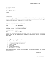 Apakah surat lamaran kerja di pt harus tulis tangan atau diketik? Contoh Surat Lamaran Kerja Di Pt Ahm Edukasi Lif Co Id