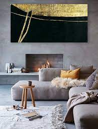 All kitchen living & family rooms dining rooms bedrooms. Extra Wide Original Abstract Painting With Gold Leaf Etsy Minimalist Living Room House Interior Interior Design