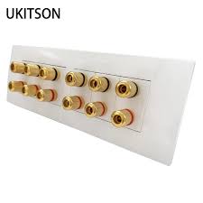 Find the latest grocery outlet holding corp. 12 Ports Gold Binding Posts Wall Plate Audio Speaker Connector Banana Plug Outlet For 6 0 Surround Sound No Soldering Required Aliexpress