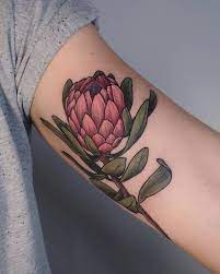 Protea Tattoo Floral Thigh Tattoos Tattoos Tattoo Shop