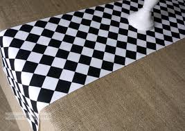 Black And White Diamond Table Runner Harlequin Check Runner With Images White Table Black And White Black Decor