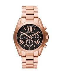 Black And Rose Gold Watch Womens Michael Kors Rose Golden Stainless Steel Bradshaw Chronograph Watch Michael Kors Rose Womens Watches Women S Watch Bands