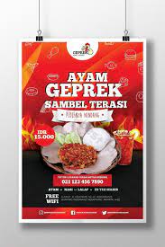 Poster Promosi Ayam Geprek Templat Psd Unduhan Gratis Pikbest Desain Menu Makanan Teh Manis
