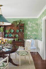 30 Unexpected Wallpaper Ideas To Enliven Any Room Green Dining Room Dining Room Decor Gracie Wallpaper