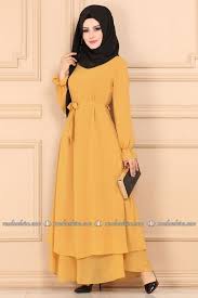 Modaselvim Elbise Manseti Lastikli Sifon Elbise 4033mb205 Hardal Special Dresses Fashion Dresses