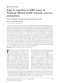 Meski kontes itu tak berlangsung. Pdf Gaps In Responses To Lgbt Issues In Thailand Mental Health Research Services And Policies