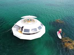 You can look through the floor and walls of certain rooms and still see the ocean. besides spanning ocean views from most rooms in the house, the property includes a gourmet kitchen, office, meditation area, game room and beach access. This 560 Square Foot Floating Pod Can Be Sailed Around The World