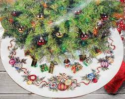 Everyone's loving these crochet christmas tree skirt patterns and there's something for everyone. Excited To Share The Latest Addition To My Etsy Shop Christmas Tree Skirt Christmas Toys Xmas Christmas Cross Stitch Cross Stitch Tree Needlepoint Christmas