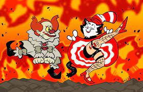 The Cat In The Hat Vs It Dance Off By Blueike On Deviantart Cats Clown Sightings 2016 Dance