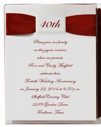 40th Anniversary Invitation Wording Ideas 40th Anniversary Invitation Idea 40th Wedding Anniversary 40th Anniversary Ideas 40th Wedding Anniversary Party Ideas