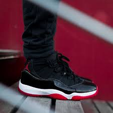 Jordan Retro 11 Black Varsity Red White Air Jordan 11 Retro Bred 378037 010 Black Patent Leather Rubber Black Varsity Red White Sneakers In 2020 White Basketball Shoes Air Jordans Red Basketball Shoes