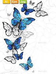 Black And White Spotted Butterfly Meaning Flying Blue Butterflies Morpho And White Butterflies On A Light Abstract Background Morpho Desi Butterfly Painting Butterfly Drawing Butterfly Tattoo Designs