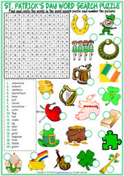 Patrick's day words do you think the kids can find? St Patrick S Day Esl Vocabulary Worksheets