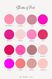 Pink colors are usually light or desaturated shades of reds, roses, and magentas which are created on computer and television screens using the rgb color model and in printing with the cmyk color model. 176 Colour Names Shades Ultimate Brand Colour Bible Be More You Branding And Marketing