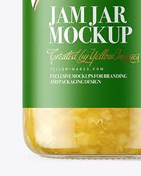 Download Clear Glass Jar With Pear Jam Mockup In Jar Mockups On Yellow Images Object Mockups PSD Mockup Templates