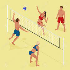 Ce sont les champions olympiques des passes sanitaires. Groupe Groupe De Jeunes Amis A Jouer Au Volleyball Sur La Plage Beach Volley Est Un Sport Populaire Qui Se Joue Sur La Plage Flat 3d Illustration Friends Vecteur Isometriques Playing Volley Ball Sur La