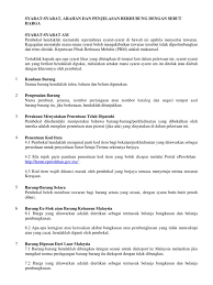 Permohonan akses maklumat syarikat / kajian pasaran; Syarat Syarat Am Arahan Syarat Syarat Khas