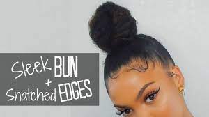 You can even braid a few strands and wrap them at the base of the space buns. Quick Easy Sleek Top Knot Baby Hair Tutorial Youtube