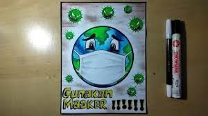 Bumi dengan masker bedah dan coronavirus. Cara Gambar Poster Bumi Pakai Masker Youtube