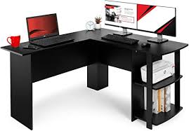 You don't want to settle for the cheap office. Amazon Com Best Choice Products L Shaped Corner Computer Desk Study Workstation Furniture For Home Office W 2 Open Storage Bookshelves Black Furniture Decor