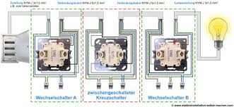 Elektroinstallation Kreuzschalter Verdrahten Und Anschliessen Mehr Als 3 Schalter Anschliessen Schalter Elektroinstallation Elektroinstallation Selber Machen
