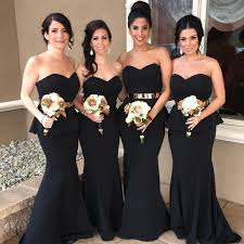 Black Mermaid Bridesmaid Dresses With Gold Sash Mermaid Long Bridesmaid Dresses Mermaid Bridesmaid Dresses Cheap Long Bridesmaid Dresses