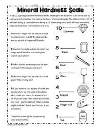 4th grade science worksheets and answer keys, study guides. Minerals Hardness Scale Worksheets