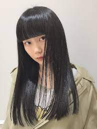 黒髪 前髪パッツン ストレートロング ブラント yahoo beauty ロング パッツン ヘアスタイル 前髪