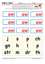 In these 4 kindergarten worksheets students cut out objects, sort them and then paste them on one of the given backgrounds. Aw Word Family Cut And Paste Kindergarten Worksheets
