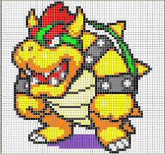 Bowser Cross Stitch Shirt Perler Bead Mario Pixel Art Pattern Stitch Patterns