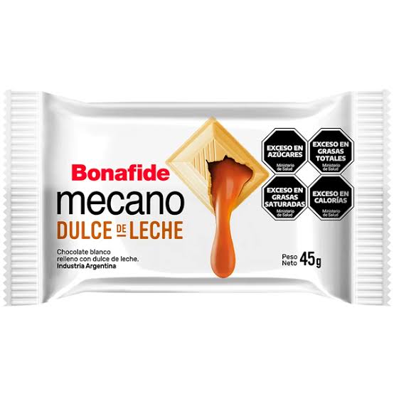 Tableta Mecano Blanca con Dulce de Leche por 45 gramos