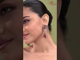 Royal Ruby Bloom American Diamond Earrings