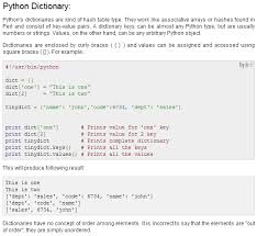 Dictionary Examples Python Variables Perl
