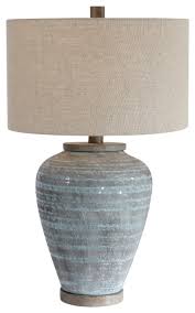 Maybe you would like to learn more about one of these? Rustic Bohemian Round Aqua Blue Gray Table Lamp Ceramic Vintage Style Cottage Transitional Table Lamps By My Swanky Home Houzz
